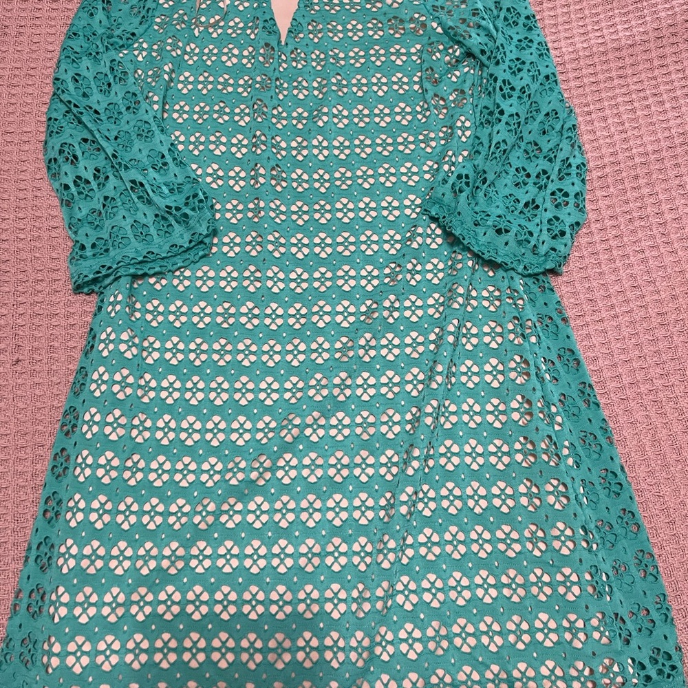 Elegant Teal Lace Dress